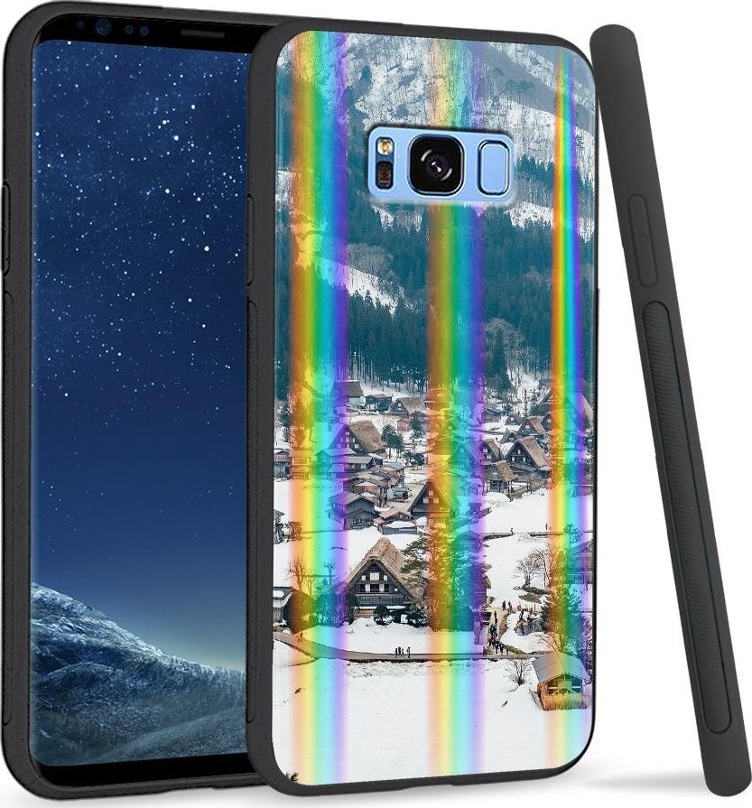 Super Fashion Etui na telefon Samsung S8 Rainbow Case Miasto w górach 1