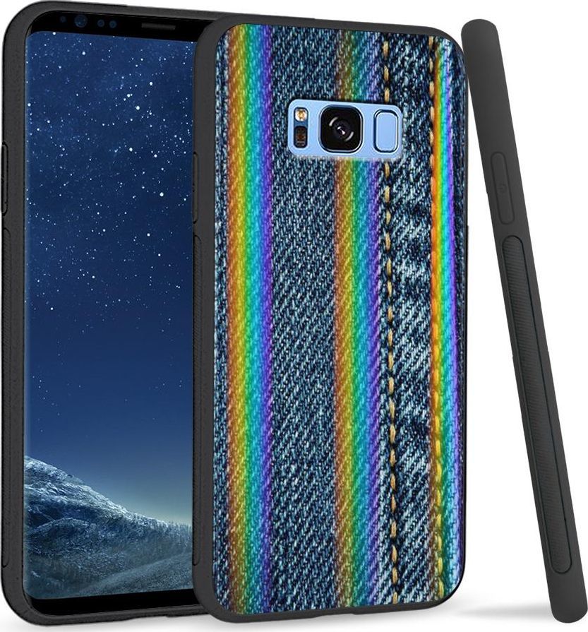 Super Fashion Etui na telefon Samsung S8 Rainbow Case Jeans 1