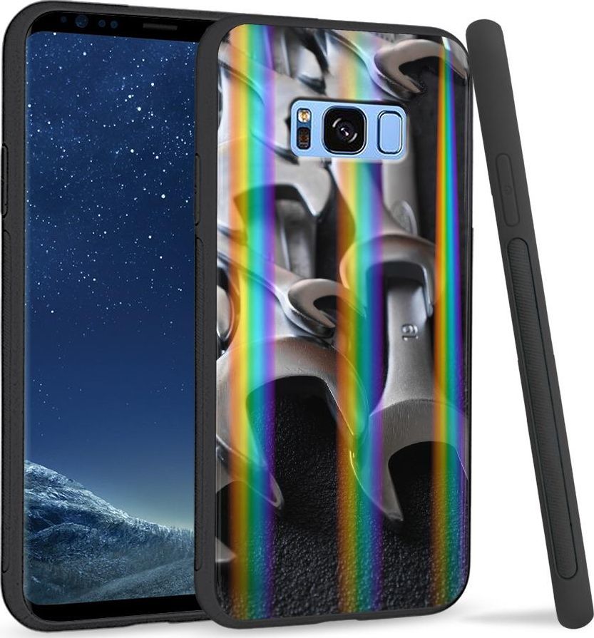 Super Fashion Etui na telefon Samsung S8 Rainbow Case Stalowe klucze 1