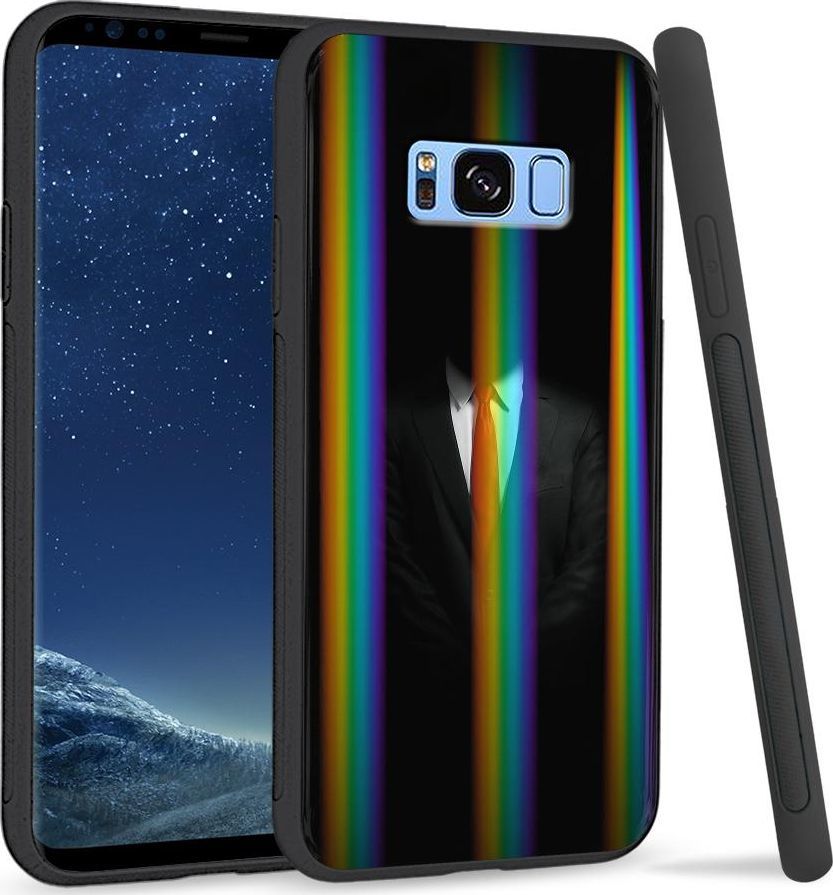 Super Fashion Etui na telefon Samsung S8 Rainbow Case Man in Black 1