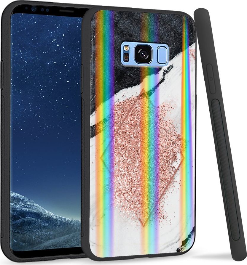 Super Fashion Etui Rainbow Series na Samsung S8 Plus Różowy marmur 1
