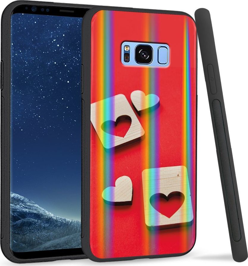 Super Fashion Etui Rainbow Series na Samsung S8 Plus Dwa serca 1