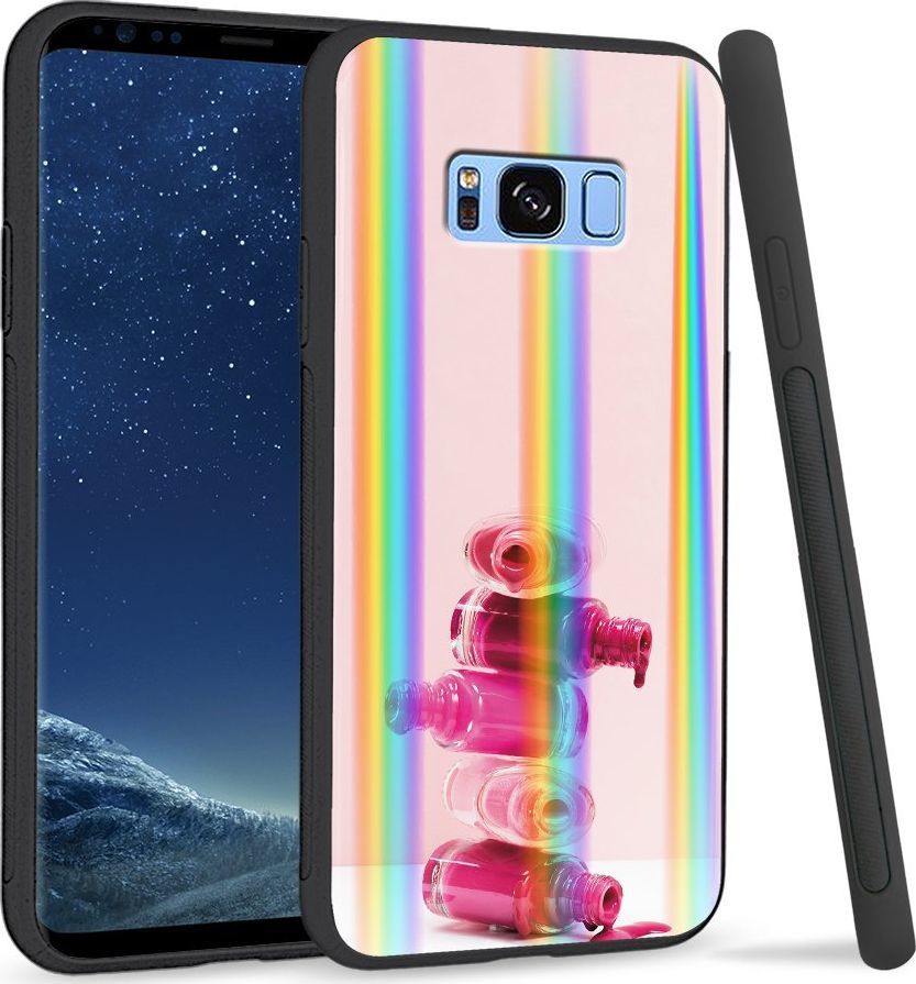 Super Fashion Etui Rainbow Series na Samsung S8 Plus Różowy lakier 1
