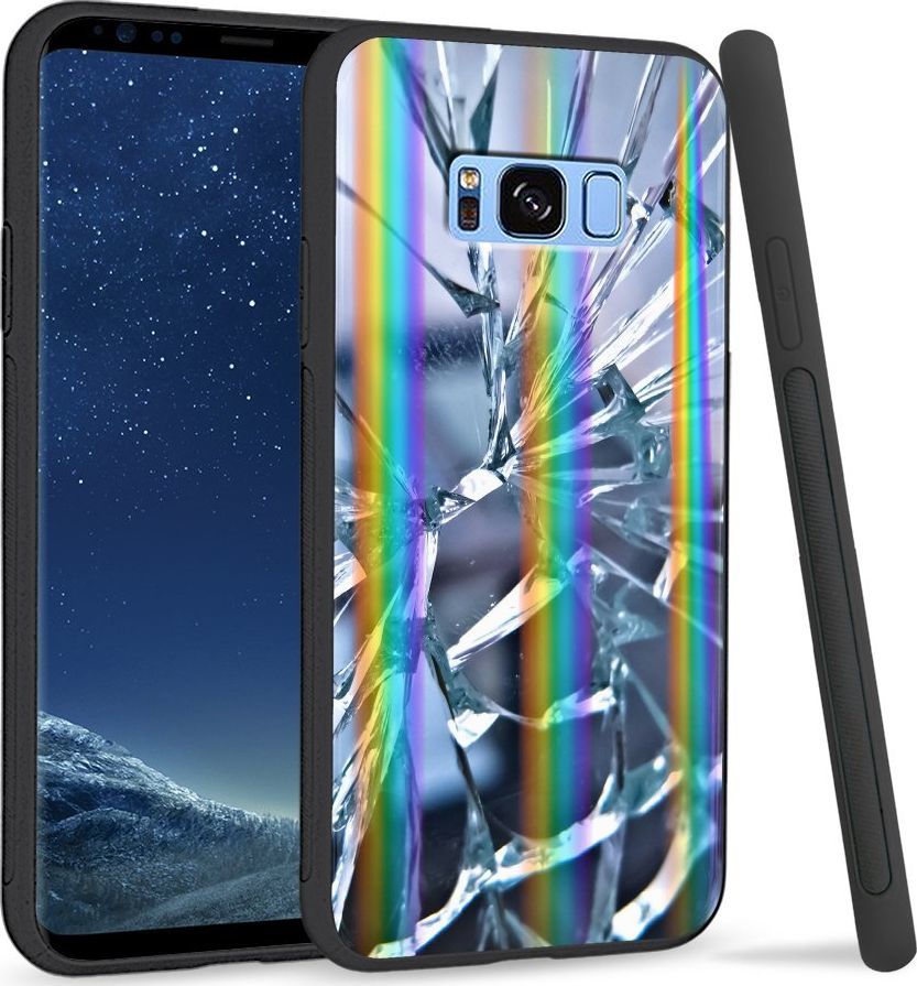 Super Fashion Etui Rainbow Series na Samsung S8 Plus Pęknięte szkło 1