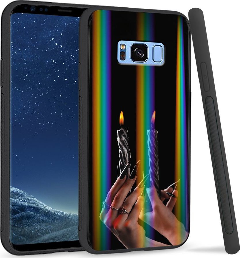 Super Fashion Etui Rainbow Series na Samsung S8 Plus Czarne świeczki 1
