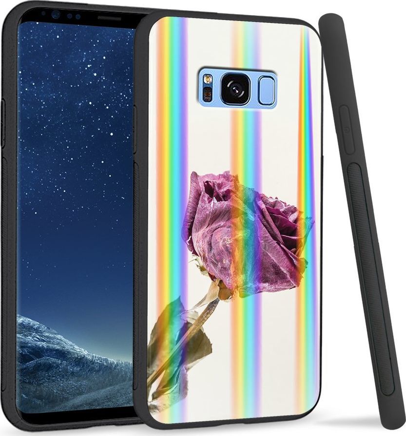 Super Fashion Etui Rainbow Series na Samsung S8 Plus Fioletowa róża 1
