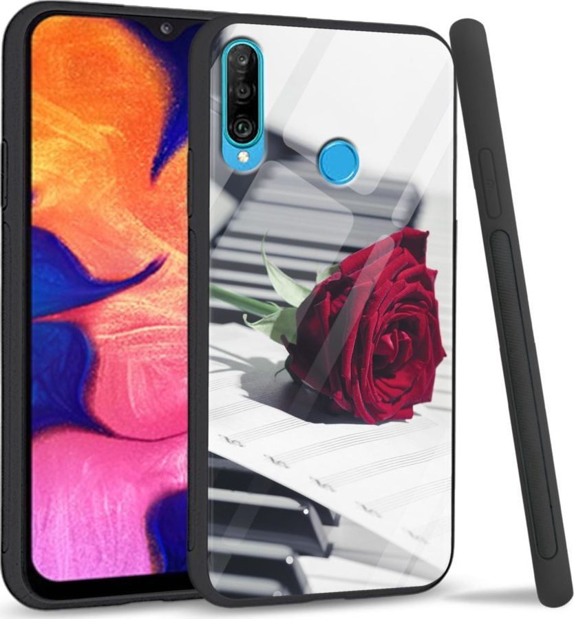 Super Fashion Etui na telefon Huawei P30 Lite Premium Case Rose Piano 1