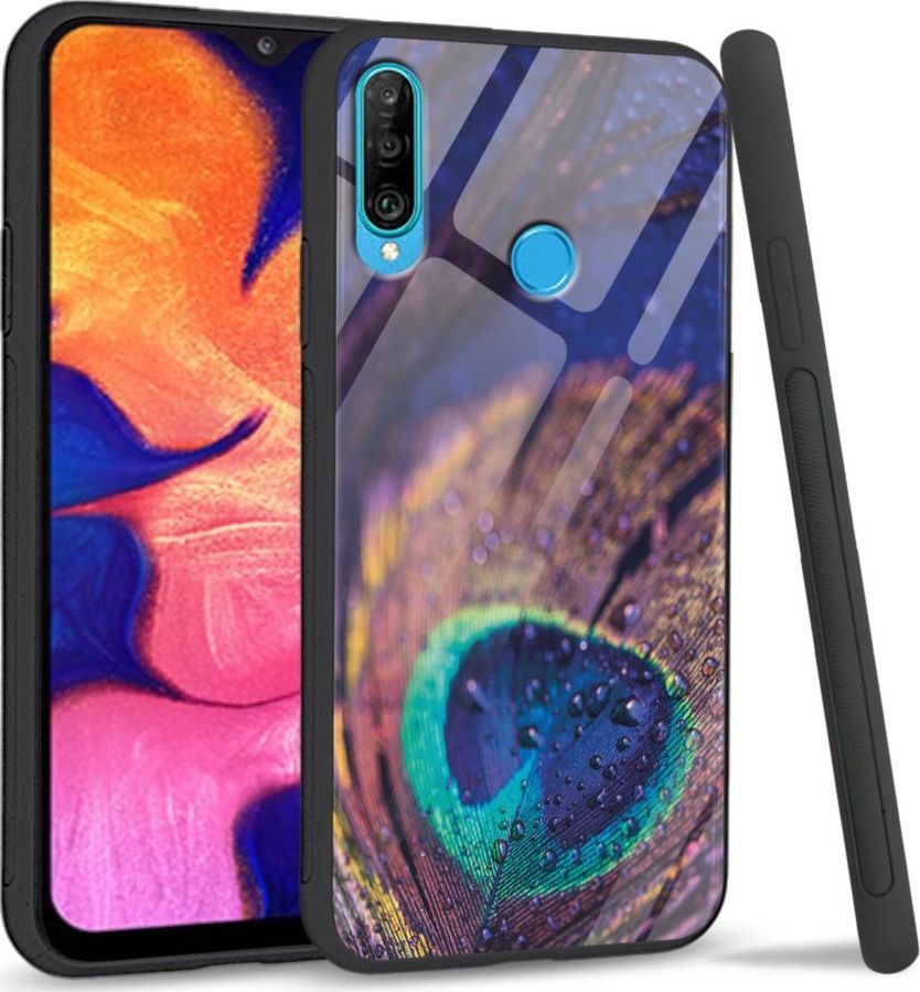 Super Fashion Etui na telefon Huawei P30 Lite Premium Case Peacock Feather Closeup 1