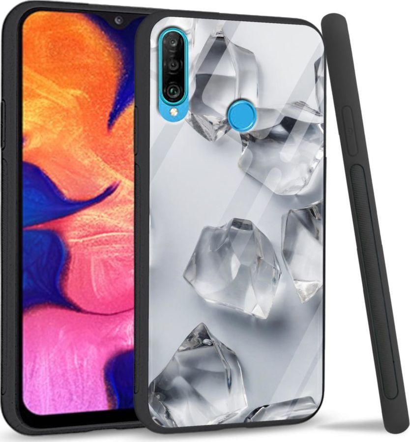Super Fashion Etui na telefon Huawei P30 Lite Premium Case White glass cubes 1