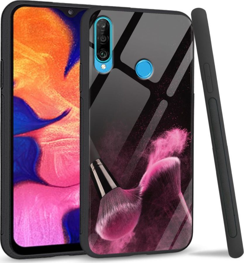 Super Fashion Etui na telefon Huawei P30 Lite Premium Case Pink powder brush 1