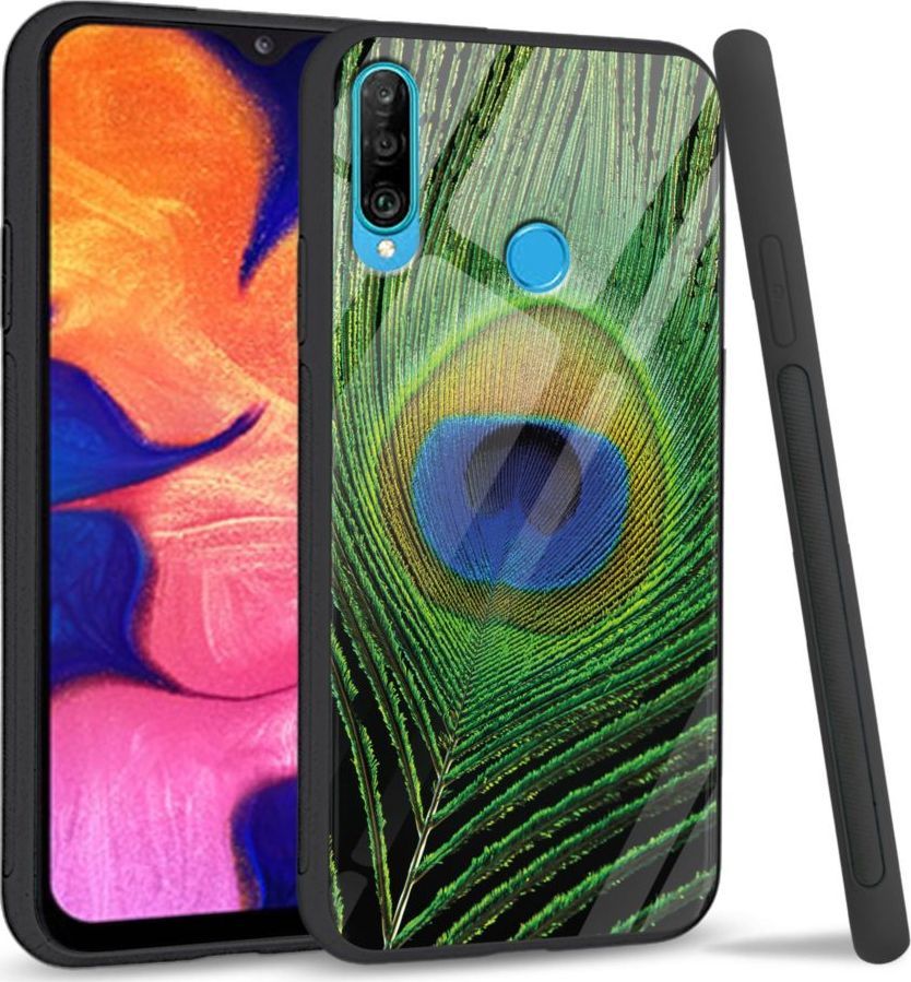 Super Fashion Etui na telefon Huawei P30 Lite Premium Case Peacock Feather 1