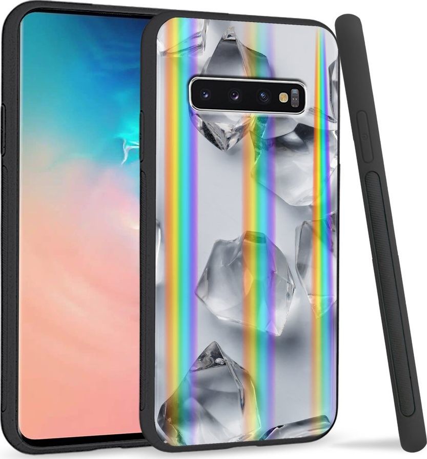 Super Fashion Etui Rainbow Series na Samsung S10 White glass cubes 1