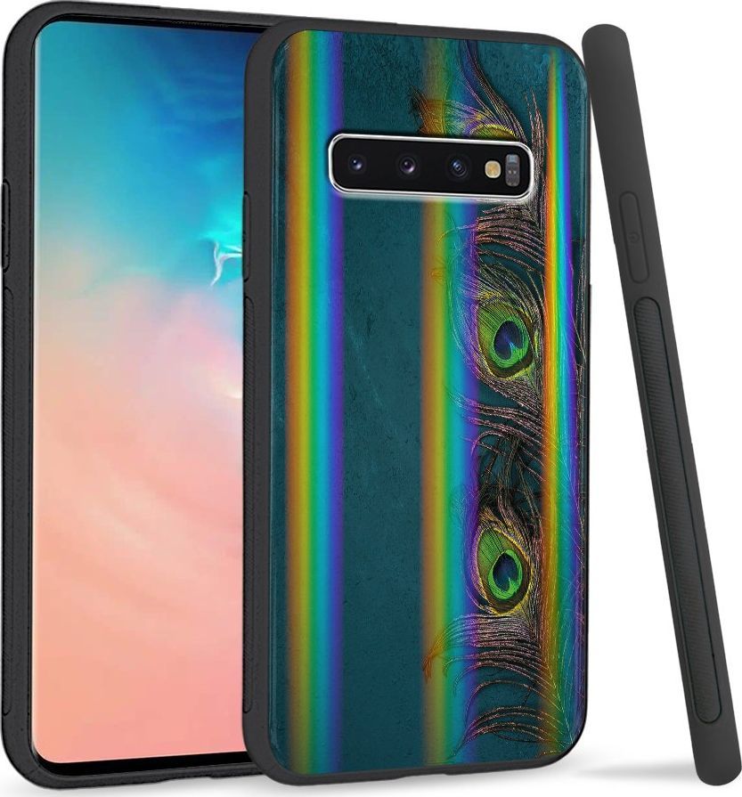Super Fashion Etui Rainbow Series na Samsung S10 Three Peacock Feathers 1