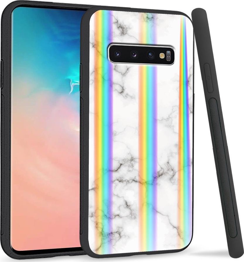 Super Fashion Etui Rainbow Series na Samsung S10 White granite 1