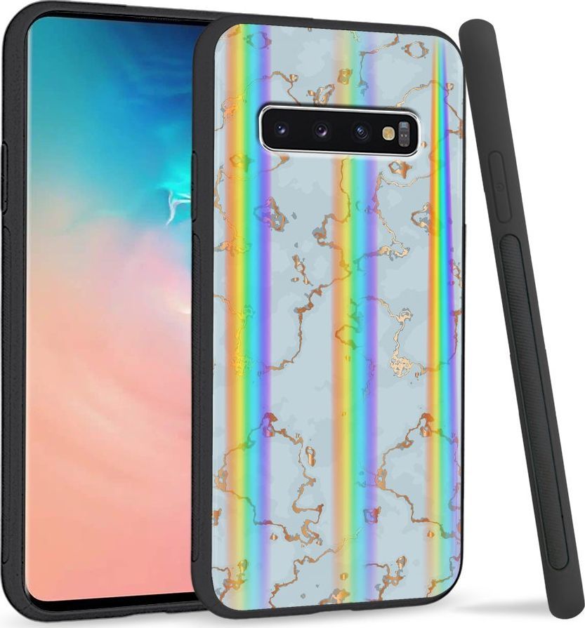 Super Fashion Etui Rainbow Series na Samsung S10 Golden blue granite 1