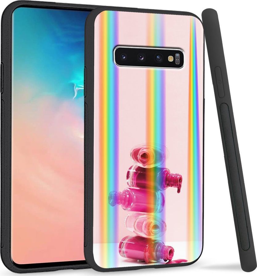 Super Fashion Etui Rainbow Series na Samsung S10 Różowy lakier 1