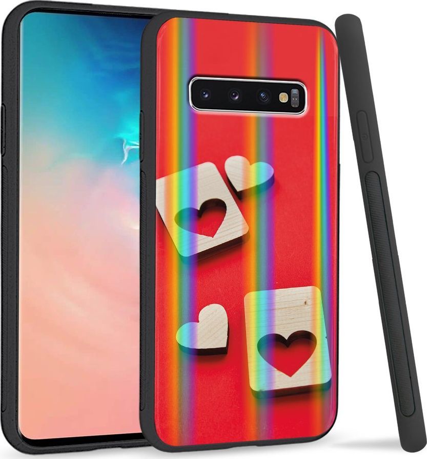 Super Fashion Etui Rainbow Series na Samsung S10 Dwa serca 1