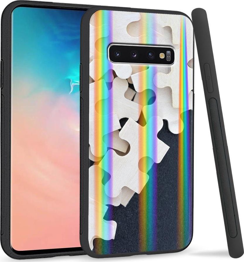 Super Fashion Etui Rainbow Series na Samsung S10 Plus Drewniane puzzle 1