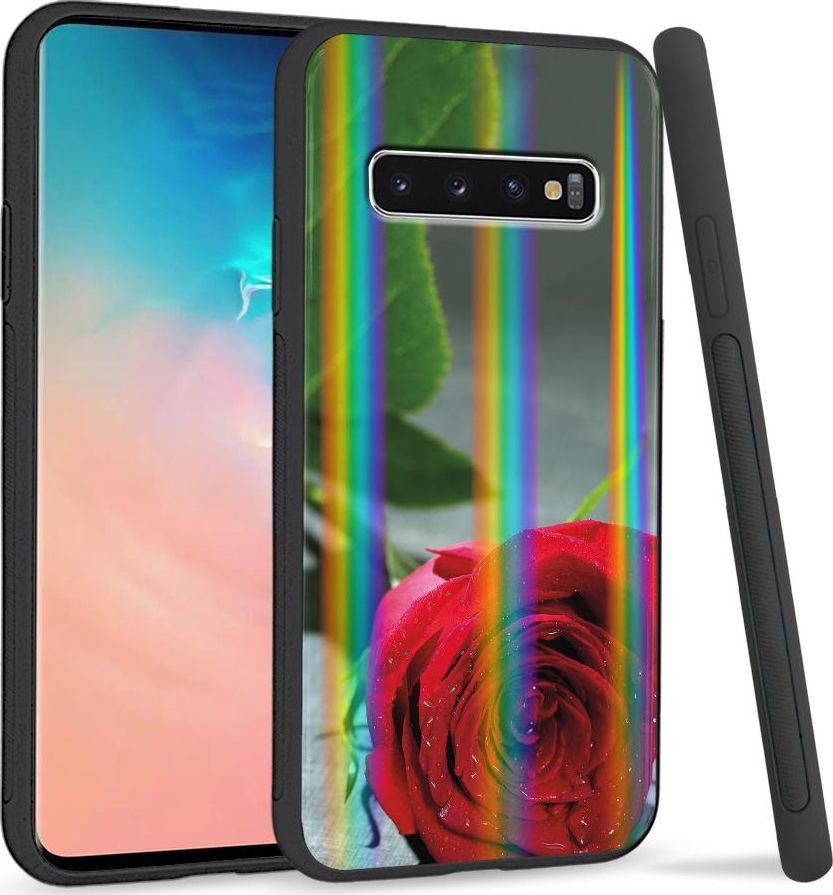 Super Fashion Etui Rainbow Series na Samsung S10 Plus Czerwona róża 1