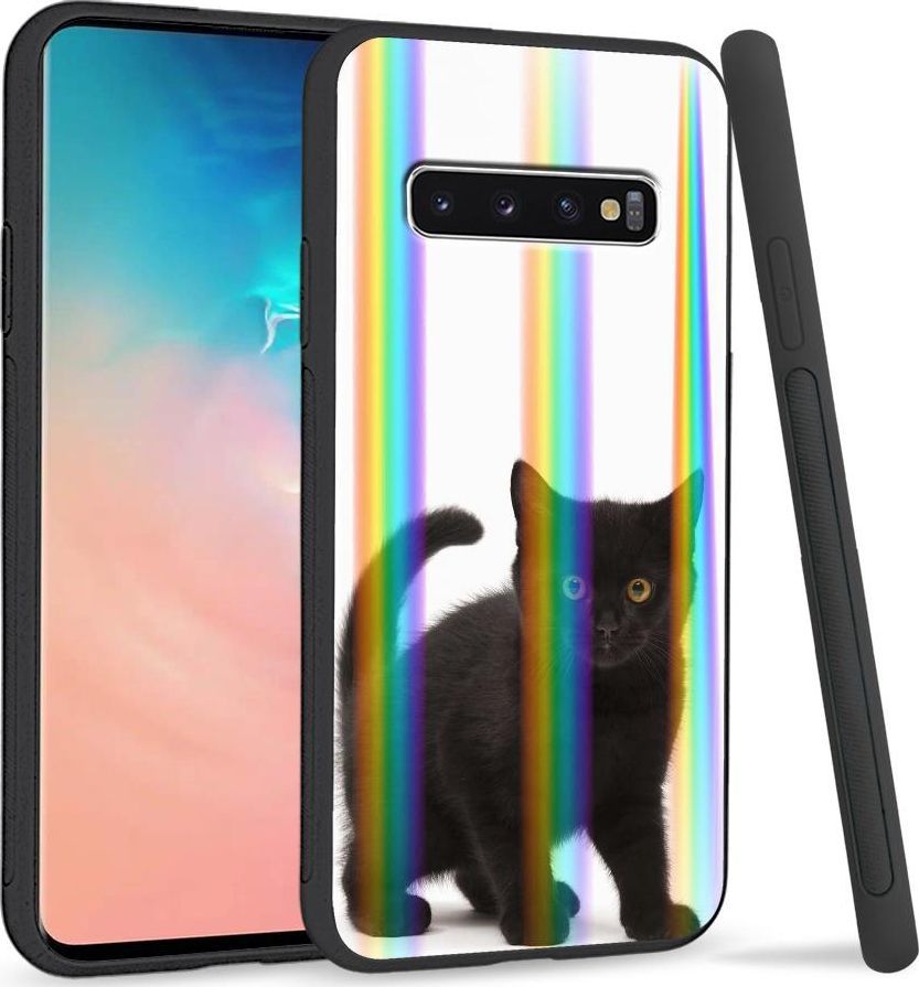 Super Fashion Etui Rainbow Series na Samsung S10 Plus Black Kitty 1