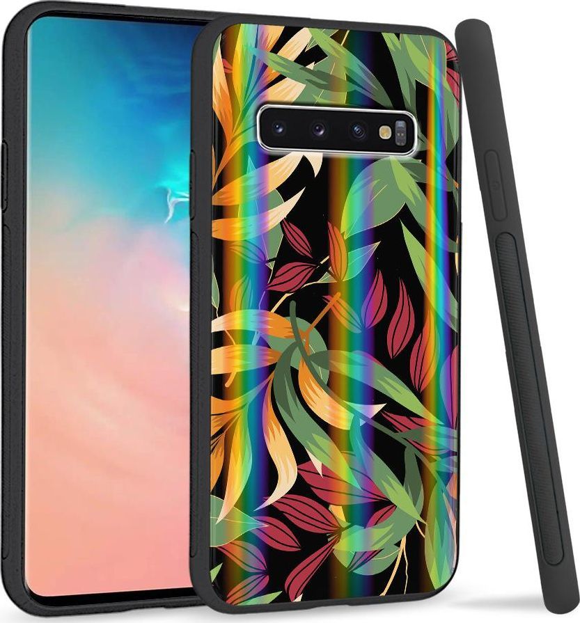 Super Fashion Etui Rainbow Series na Samsung S10 Plus Kolorowe liście 1