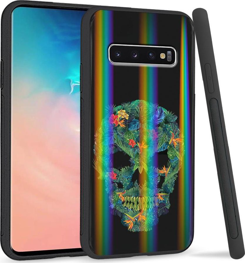 Super Fashion Etui Rainbow Series na Samsung S10 Plus Czaszka z roślin 1