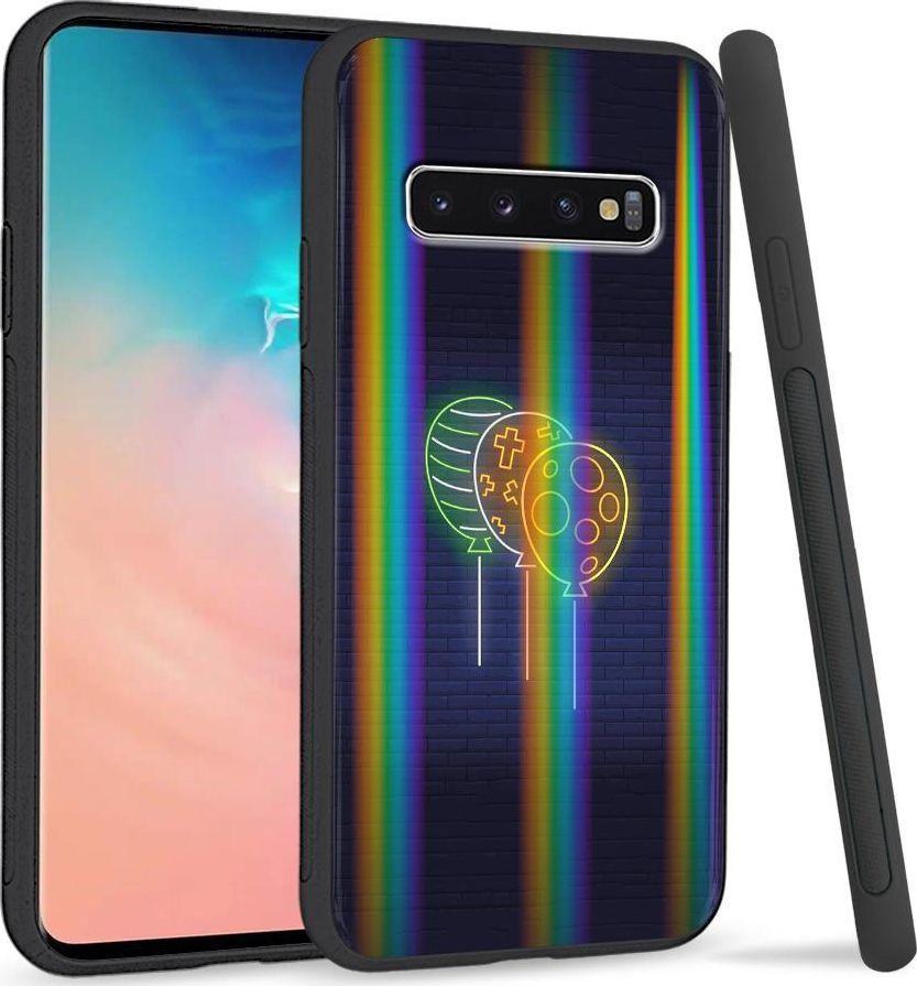 Super Fashion Etui Rainbow Series na Samsung S10 Plus Neonowe balony 1