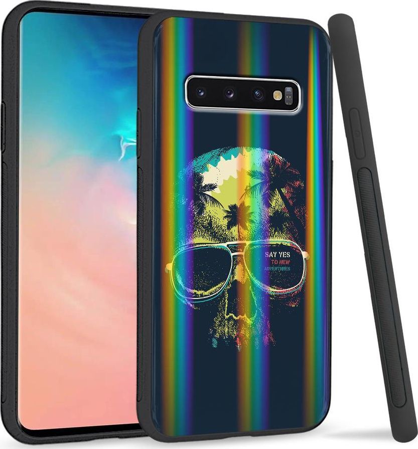 Super Fashion Etui Rainbow Series na Samsung S10 Plus Hawajska czaszka 1