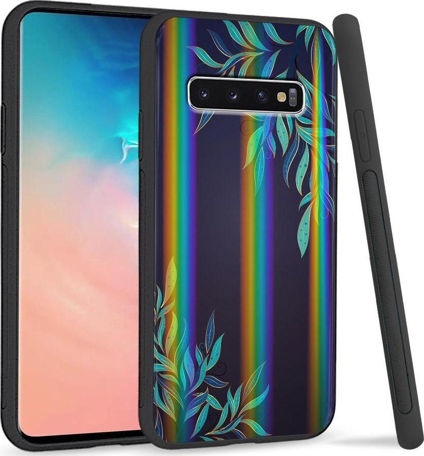 Super Fashion Etui Rainbow Series na Samsung S10 Plus Ramka z lisci 1