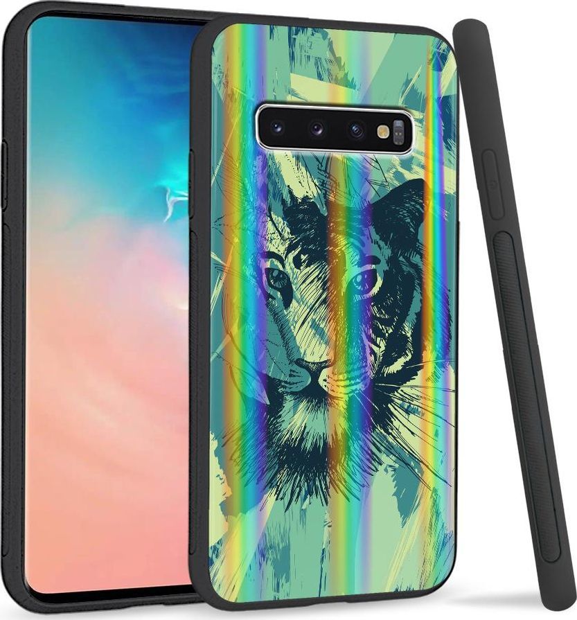 Super Fashion Etui Rainbow Series na Samsung S10 Plus Płutno tygrysa 1