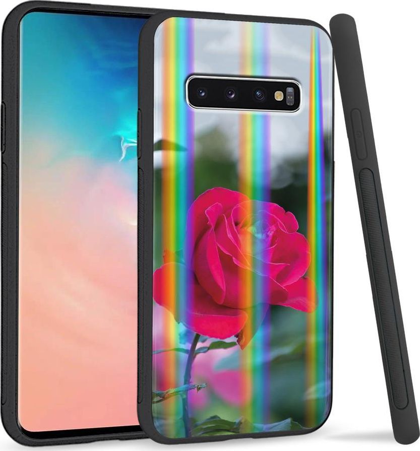 Super Fashion Etui Rainbow Series na Samsung S10 Plus Pąk rózy 1