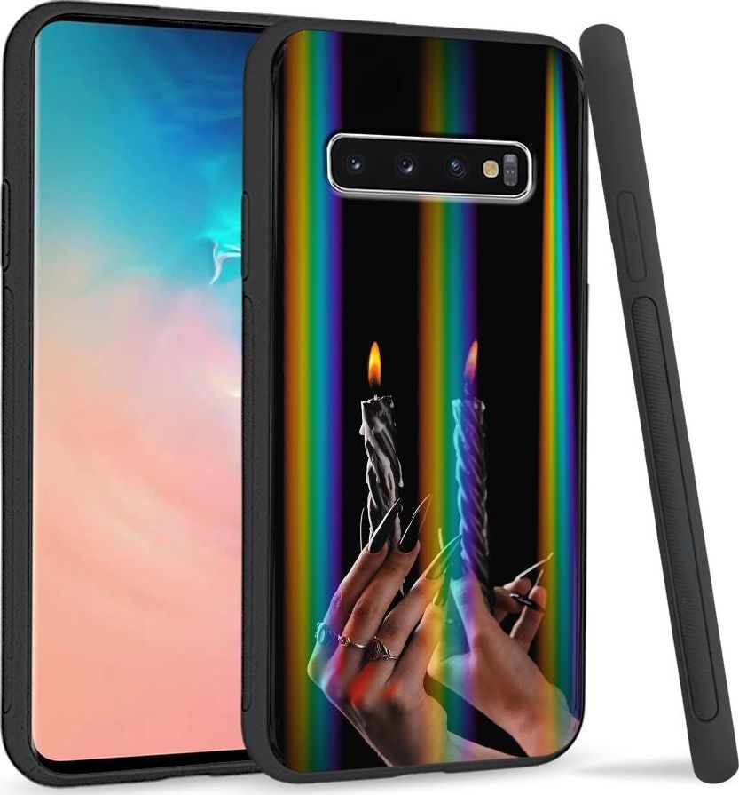 Super Fashion Etui Rainbow Series na Samsung S10 Plus Czarne świeczki 1