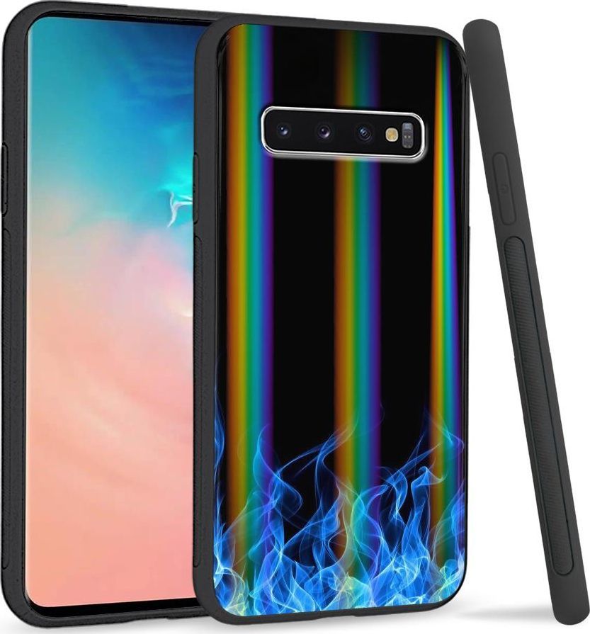 Super Fashion Etui Rainbow Series na Samsung S10 Plus Niebieski Ogień 1