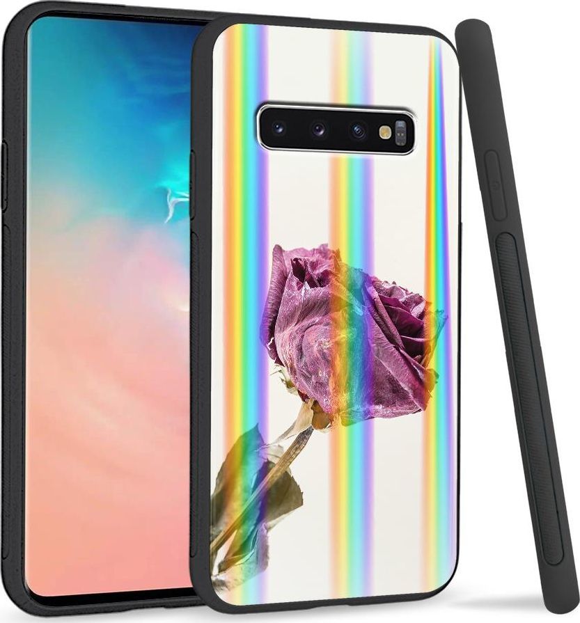 Super Fashion Etui Rainbow Series na Samsung S10 Plus Fioletowa róża 1