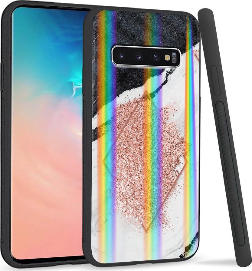 Super Fashion Etui Rainbow Series na Samsung S10 Plus Różowy marmur 1
