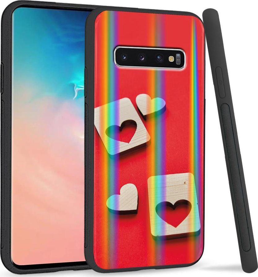 Super Fashion Etui Rainbow Series na Samsung S10 Plus Dwa serca 1