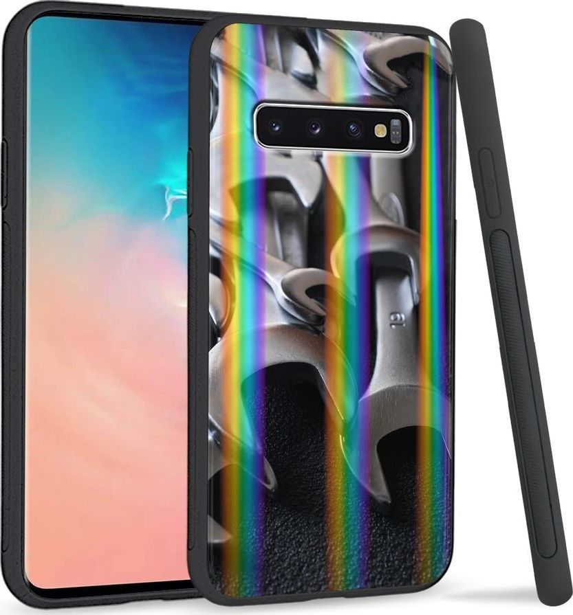 Super Fashion Etui Rainbow Series na Samsung S10 Plus Stalowe klucze 1