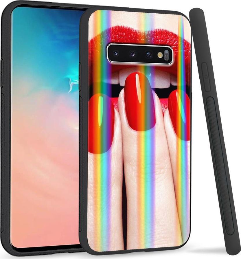 Super Fashion Etui Rainbow Series na Samsung S10 Plus Red Nails 1