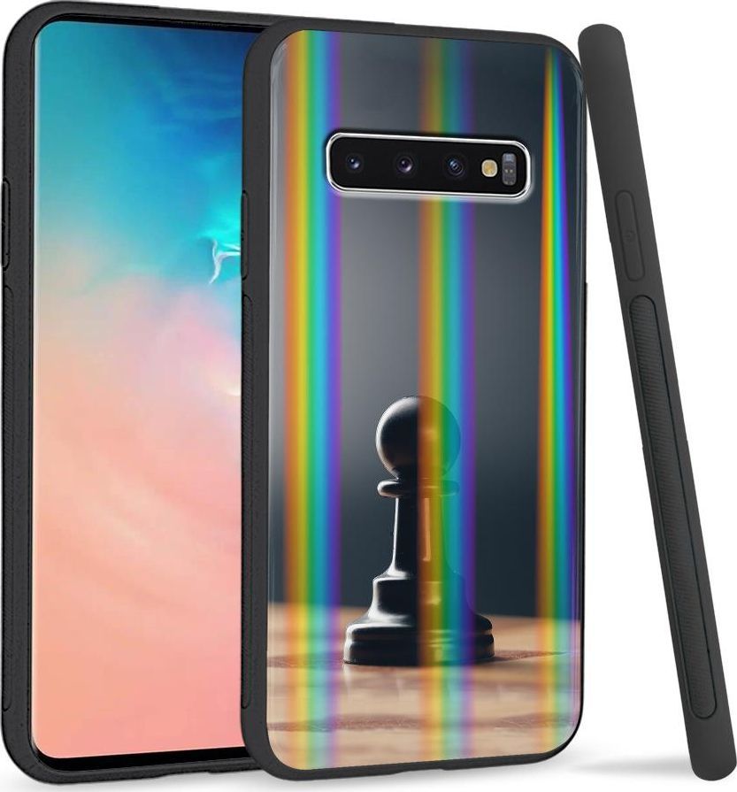 Super Fashion Etui Rainbow Series na Samsung S10 Plus Czarny pionek 1