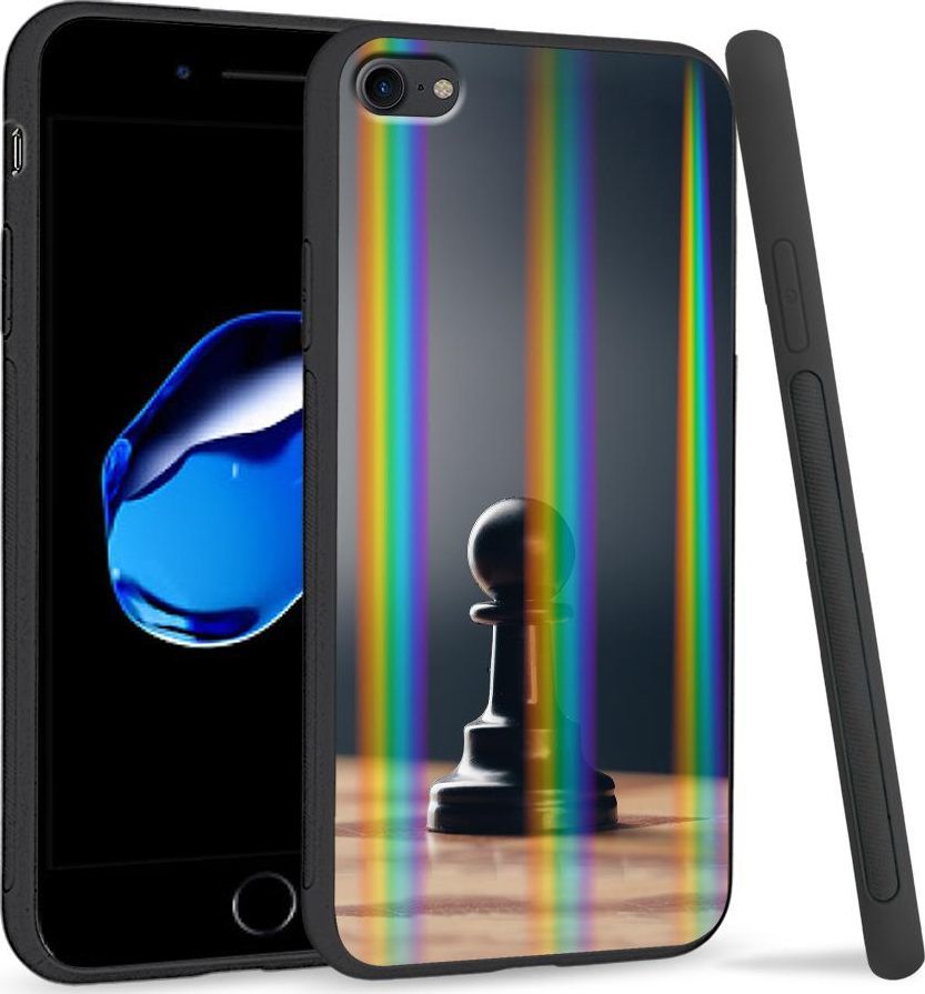 Super Fashion Etui Rainbow Series na Apple iPhone 7 Czarny pionek 1