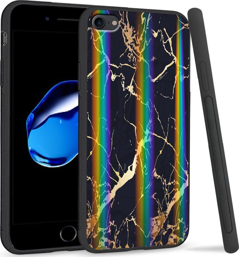 Super Fashion Etui Rainbow Series na Apple iPhone 7 Black gold granite 1