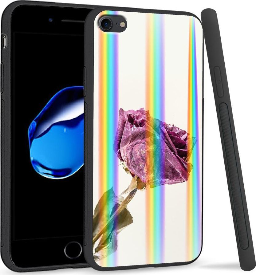 Super Fashion Etui Rainbow Series na Apple iPhone 7 Fioletowa róża 1