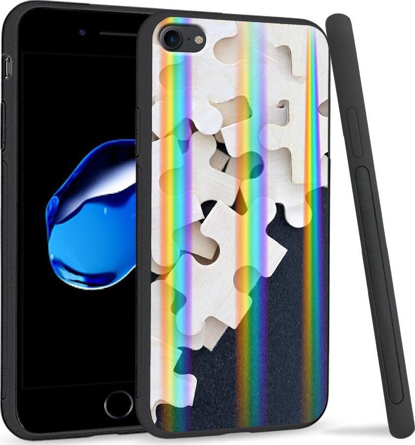 Super Fashion Etui Rainbow Series na Apple iPhone 7 Drewniane puzzle 1