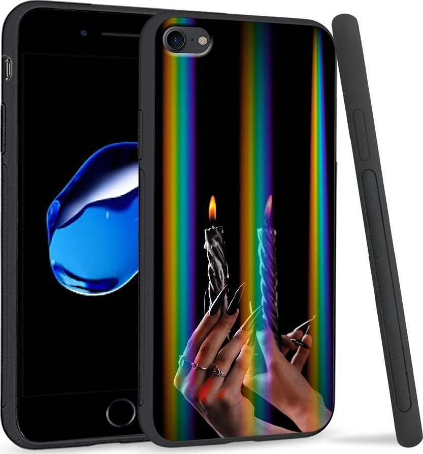 Super Fashion Etui Rainbow Series na Apple iPhone 7 Czarne świeczki 1