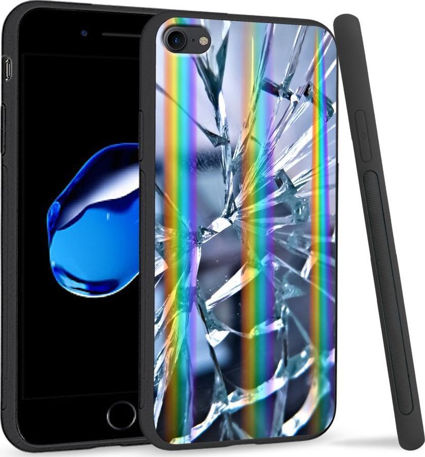 Super Fashion Etui Rainbow Series na Apple iPhone 7 Pęknięte szkło 1