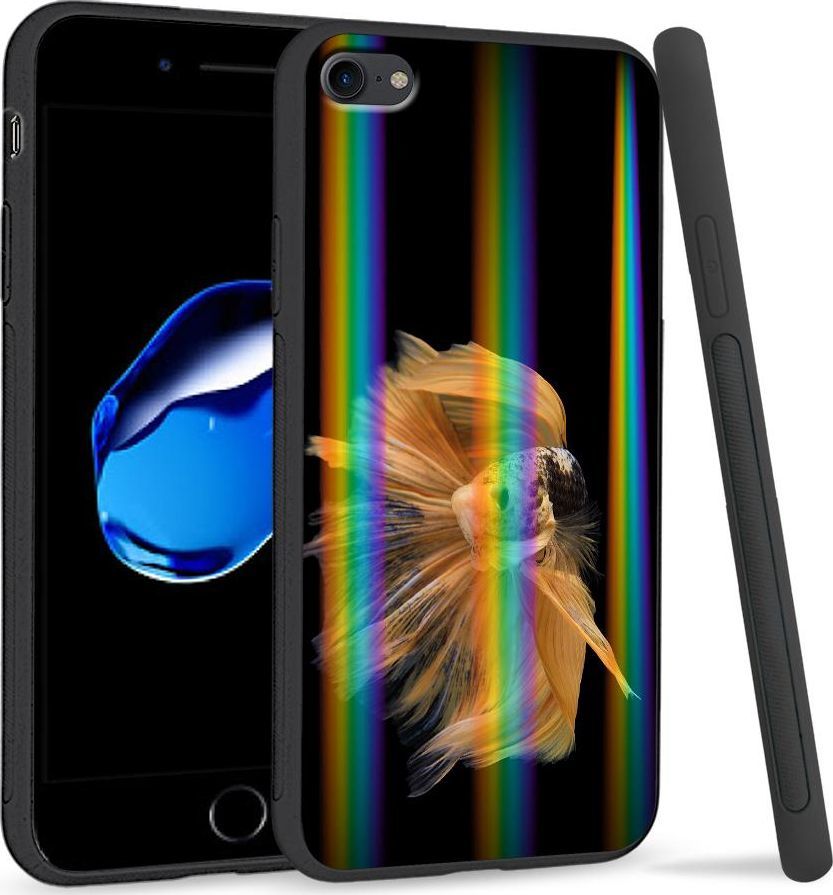 Super Fashion Etui Rainbow Series na Apple iPhone 7 Złota rybka 1