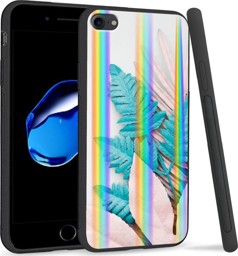 Super Fashion Etui Rainbow Series na Apple iPhone 7 Blue white leaf 1