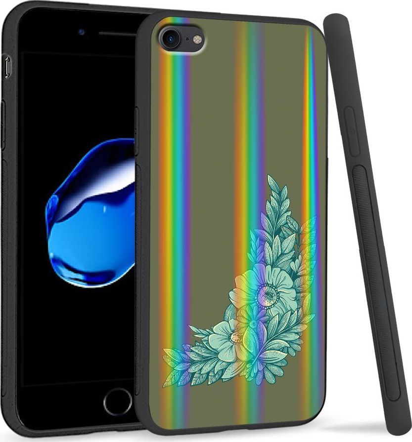 Super Fashion Etui Rainbow Series na Apple iPhone 7 Niebieskie kwiaty 1