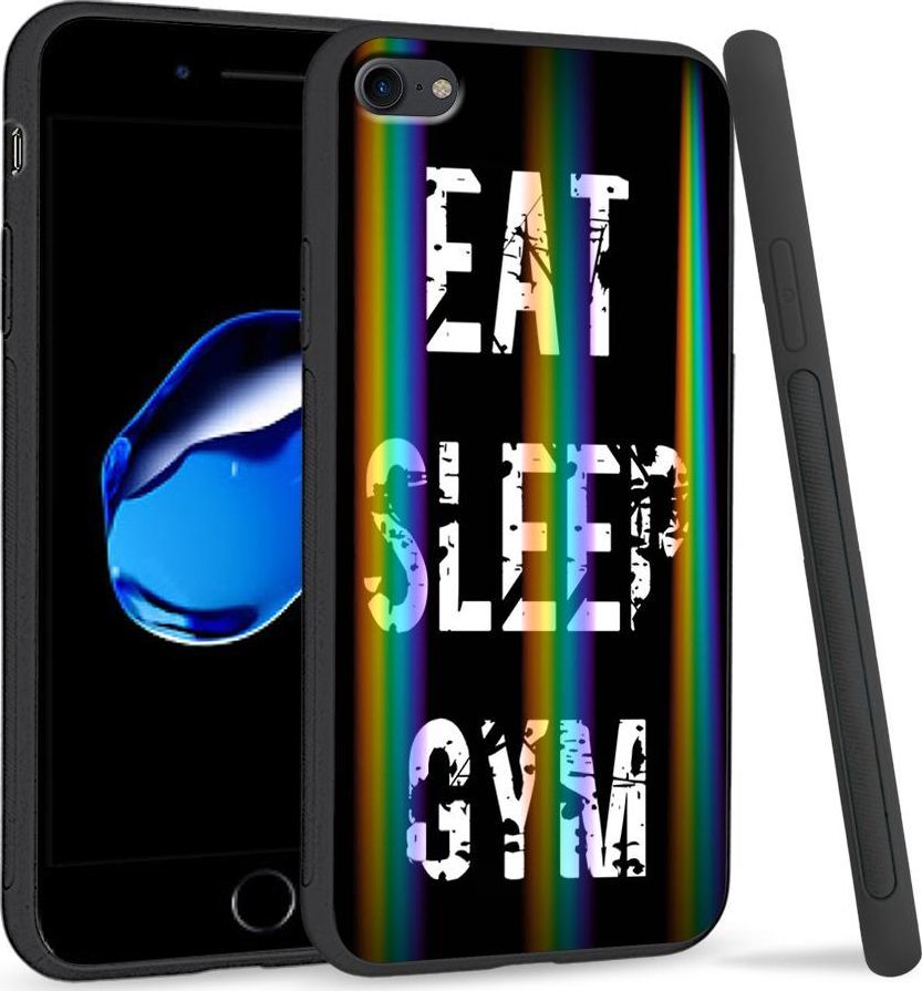 Super Fashion Etui Rainbow Series na Apple iPhone 7 Eat Sleep Gym 1