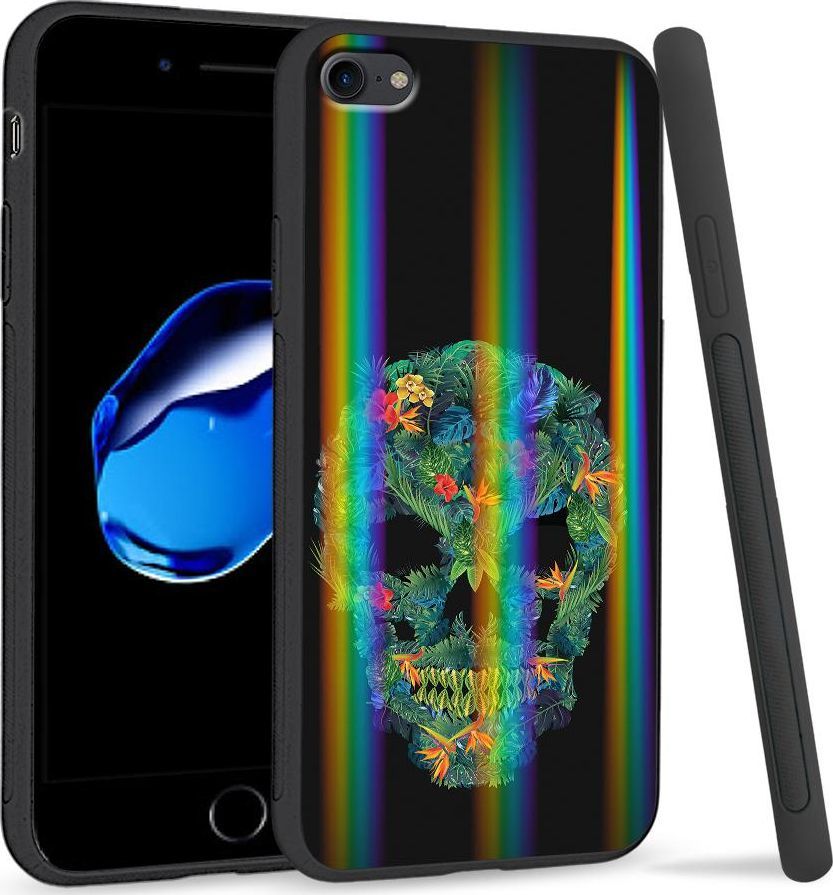 Super Fashion Etui Rainbow Series na Apple iPhone 7 Czaszka z roślin 1